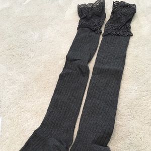 Ladies over the knee lace socks. NWT